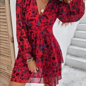 Short mini red dress